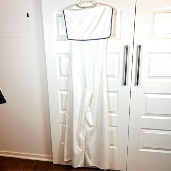 My Beachy Side x Emily in Paris Wide Leg Jumpsuit Small White Sailor Resort $450 - Picture 3 of 12